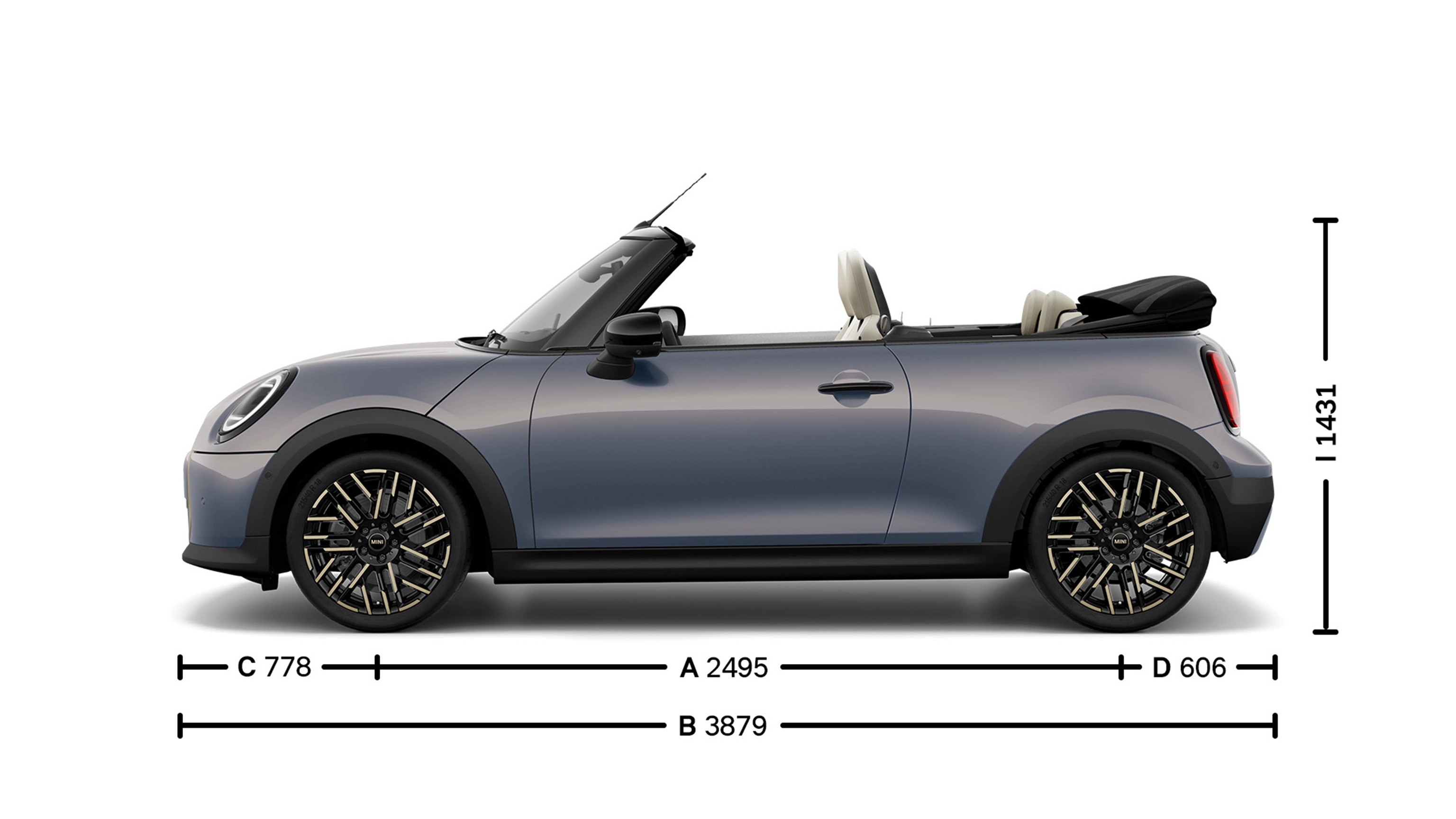 MINI Cooper Cabrio – méretek – nyitókép