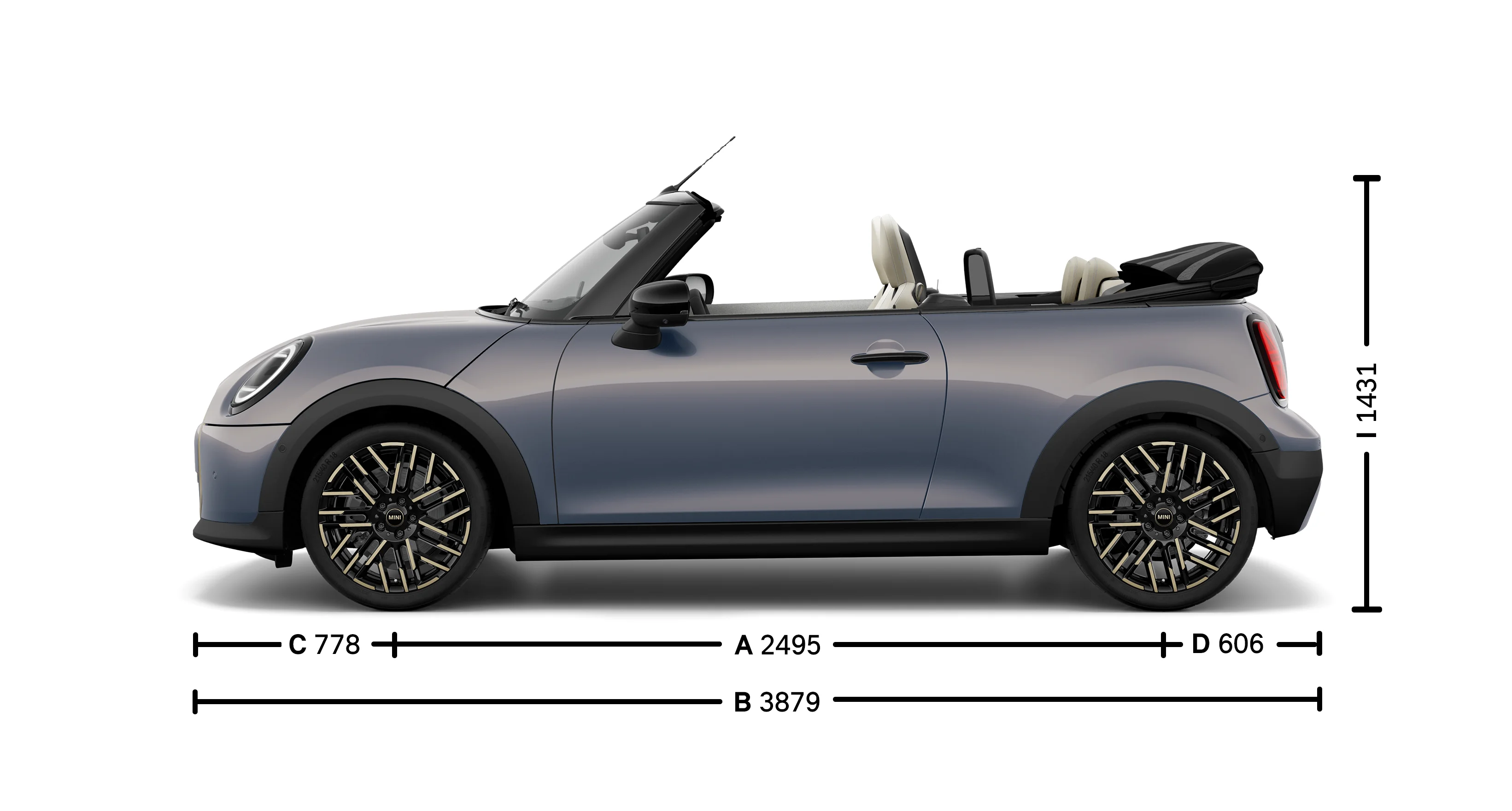 MINI Cooper Cabrio – méretek – nyitókép